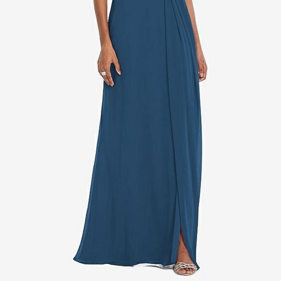 After Six 1563....Strapless Sweetheart Maxi Dress...Dusk Blue....Sz 0 - Picture 2 of 8